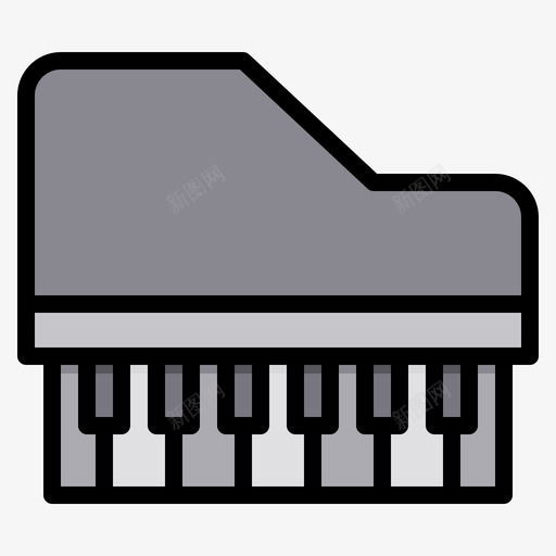 钢琴爱好16线颜色图标svg_新图网 https://ixintu.com 爱好16 线颜色 钢琴
