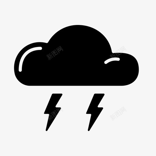 云和闪电预报雷暴图标svg_新图网 https://ixintu.com 云和 天气 字形 闪电 雷暴 预报