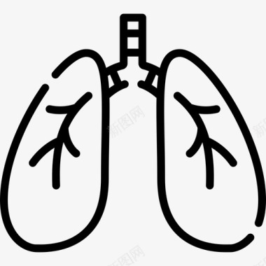 肺人体4线状图标图标