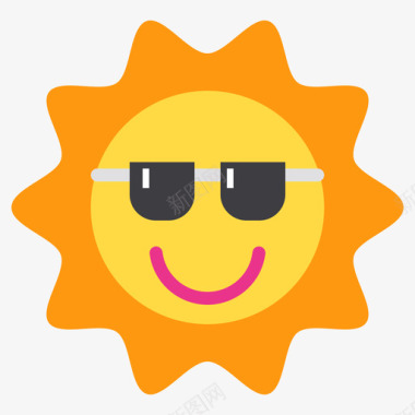 太阳夏季112平坦图标图标
