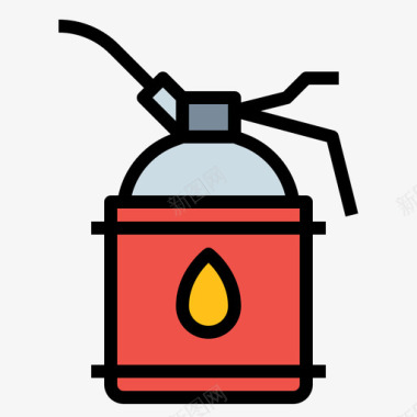 注油器石油4线性颜色图标图标