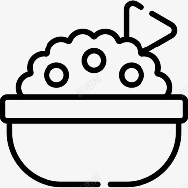 鳄梨酱快餐69线性图标图标