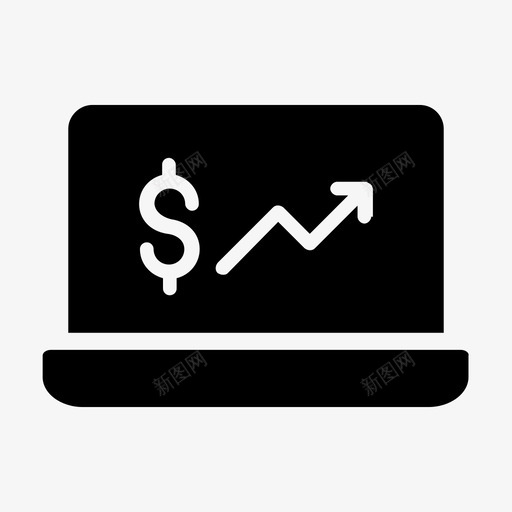 美元增长图表增加图标svg_新图网 https://ixintu.com 图表 增加 笔记本电脑 网络营销线字形 美元增长