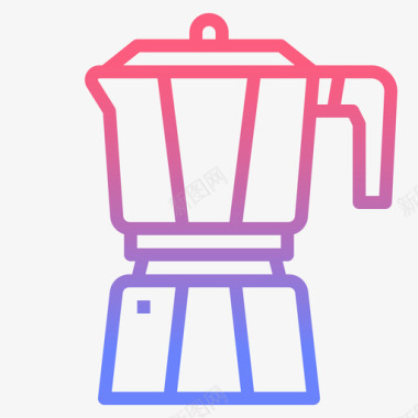 莫卡壶咖啡82线性梯度图标图标
