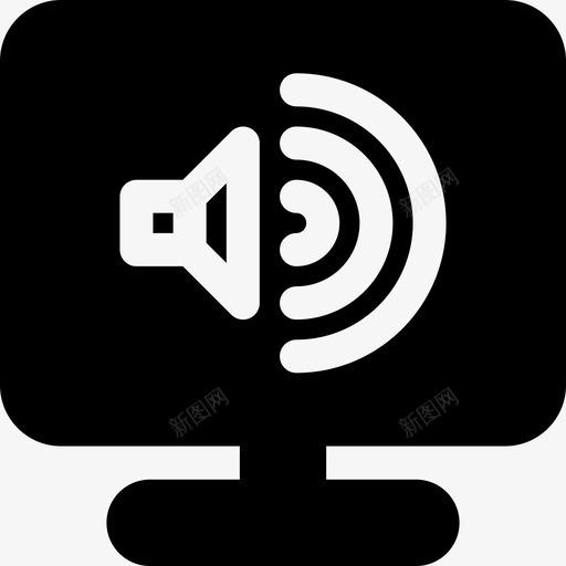 音量电视27已填充图标svg_新图网 https://ixintu.com 填充 电视 音量