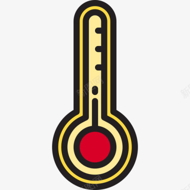 温度计能源生态学3线性颜色图标图标