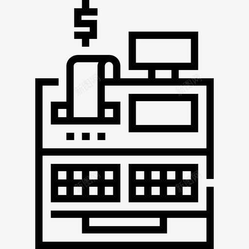 收款机黑色星期五69直线型图标svg_新图网 https://ixintu.com 收款机 星期五 直线 线型 黑色