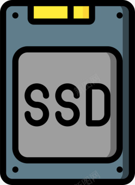 固态硬盘信息技术9线性彩色图标图标