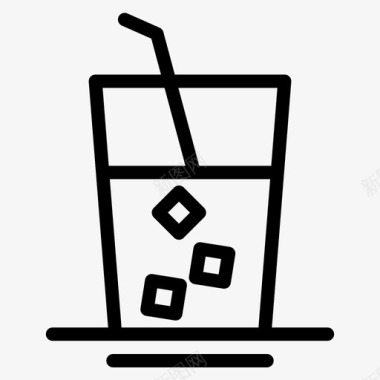 杯子饮料餐厅和酒吧粗体线条集185图标图标