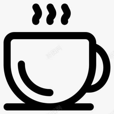 咖啡杯休息时间热咖啡图标图标