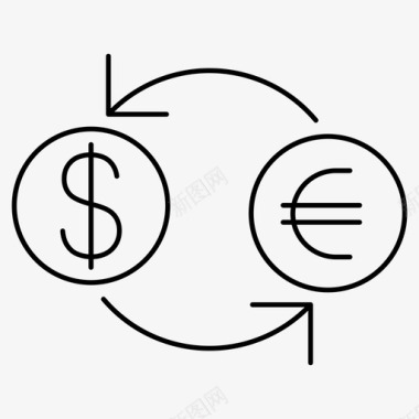 货币货币转换器美元图标图标