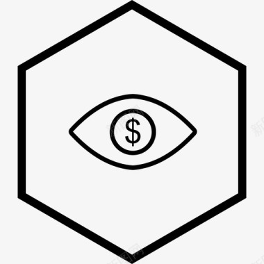 眼睛美元金融金钱图标图标