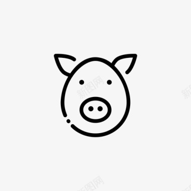 猪动物头6直系图标图标