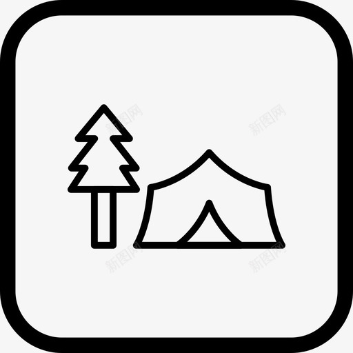 有树的帐篷营地森林图标svg_新图网 https://ixintu.com 有树的帐篷 森林 营地 野营