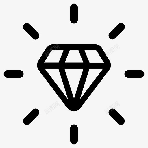 钻石水晶宝石图标svg_新图网 https://ixintu.com 宝石 有价值 水晶 钻石 闪亮