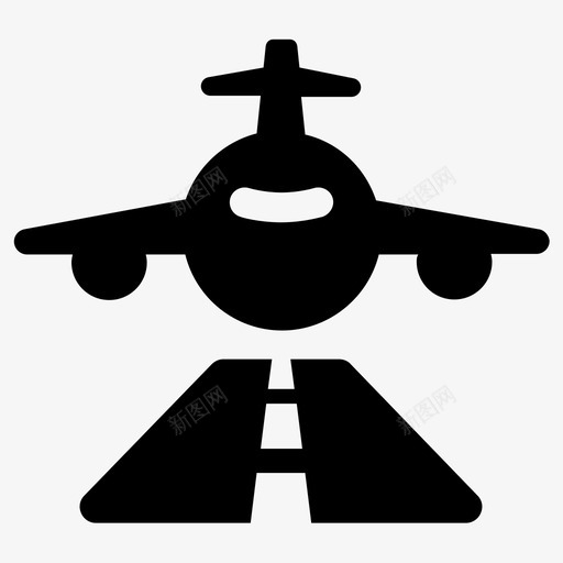 飞机机场着陆图标svg_新图网 https://ixintu.com 机场 着陆 运输 飞机