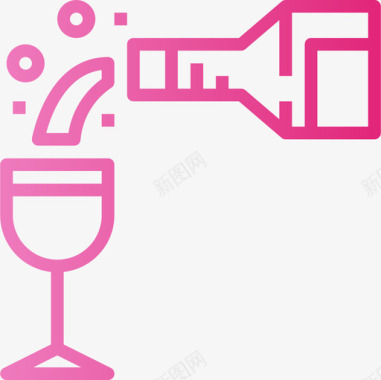 葡萄酒晚餐4梯度图标图标