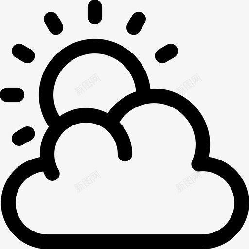 云和太阳气候变化11线性图标svg_新图网 https://ixintu.com 云和 太阳 气候变化 线性