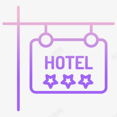 酒店旅游258轮廓坡度图标图标