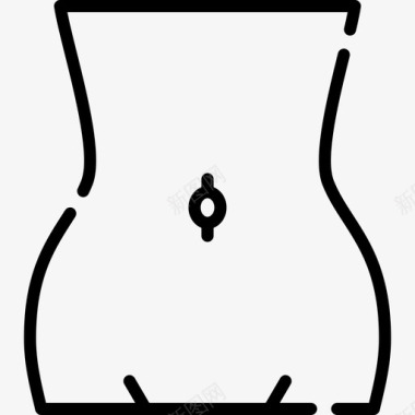 肚脐人体4线形图标图标