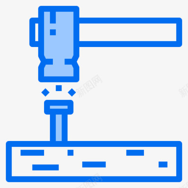 锤子结构120蓝色图标图标