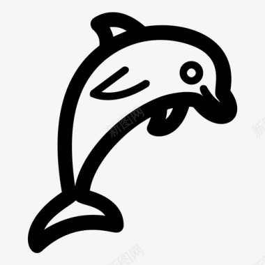 海豚动物水生动物图标图标