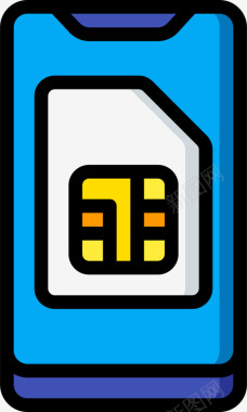 Sim卡移动设备管理6线性颜色图标图标