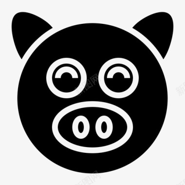 猪节日人图标图标