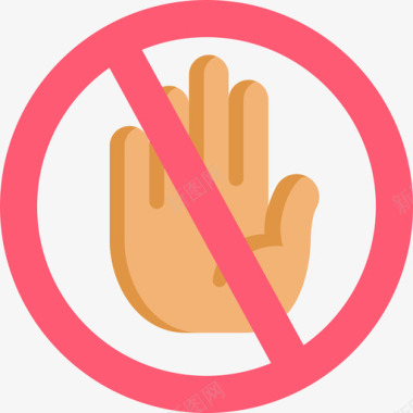 禁止接触信号禁止6平坦图标图标