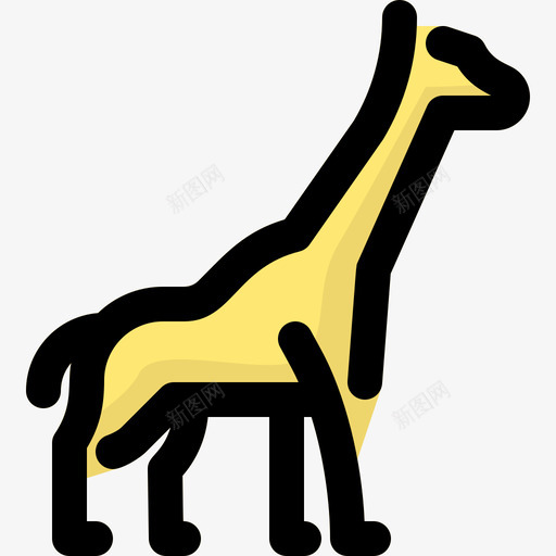长颈鹿野生动物7线形颜色图标svg_新图网 https://ixintu.com 线形 野生动物 长颈鹿 颜色
