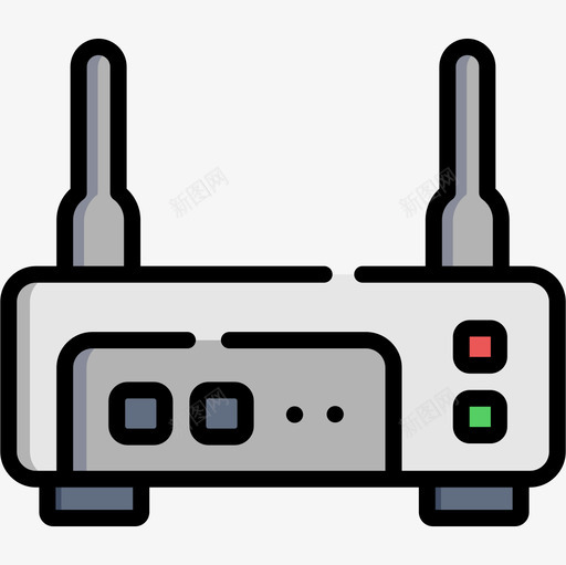 路由器电子63线性颜色图标svg_新图网 https://ixintu.com 电子 线性 路由器 颜色