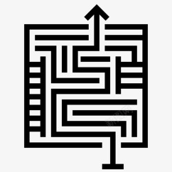 研究迷宫解决方案出口迷宫图标高清图片