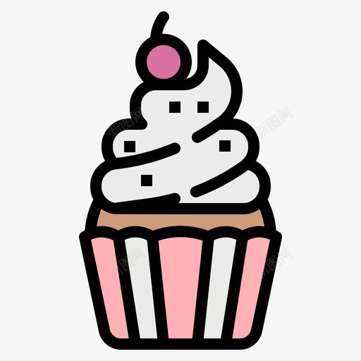 纸杯蛋糕八月面包店4线性颜色图标svg_新图网 https://ixintu.com 八月 纸杯 线性 蛋糕 面包店 颜色