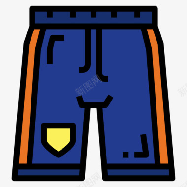 短裤足球80码线性颜色图标图标