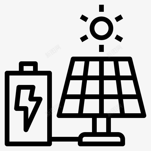 太阳能电池生态图标svg_新图网 https://ixintu.com 太阳能 太阳能板 生态 电力 电池