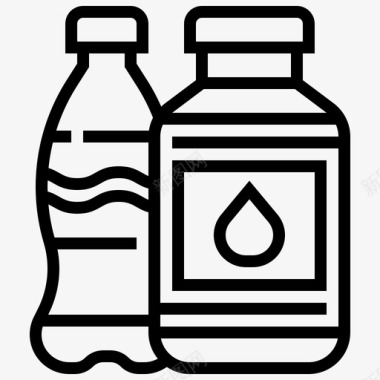 塑料瓶子化学品图标图标