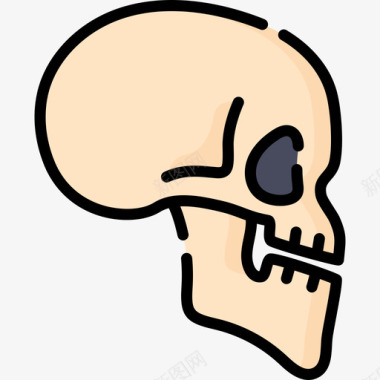头骨人体5线状颜色图标图标