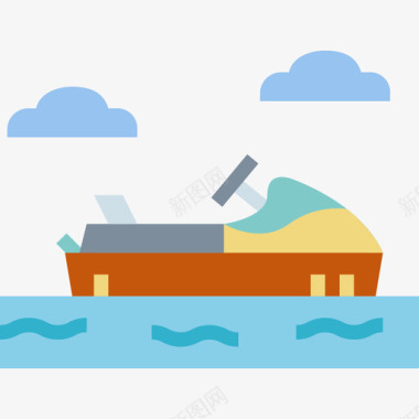 摩托艇运输152扁平图标图标