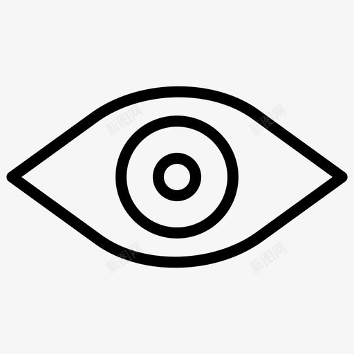 眼睛身体部位眼球图标svg_新图网 https://ixintu.com 医学图标加粗线条集566 眼球 眼睛 视图 身体部位