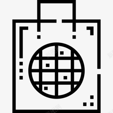 购物袋数字服务13线性图标图标