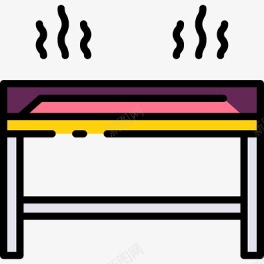 烧烤架烧烤38线性颜色图标图标