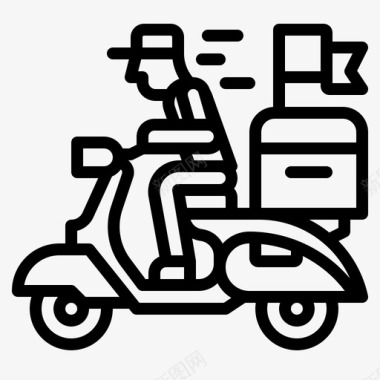 送货自行车食品配送66直线式图标图标