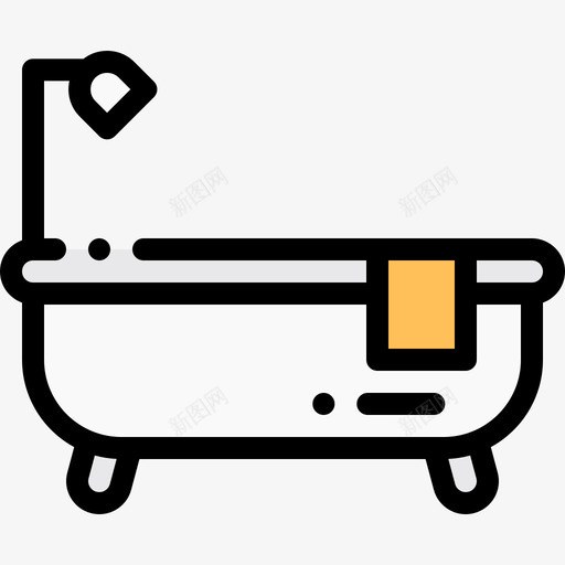 浴缸房地产162线性颜色图标svg_新图网 https://ixintu.com 房地产 浴缸 线性 颜色