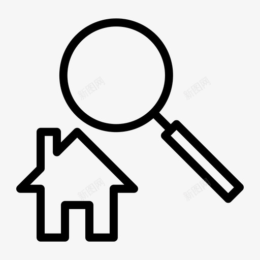 找家找房子图标svg_新图网 https://ixintu.com 房子 找家 放大镜