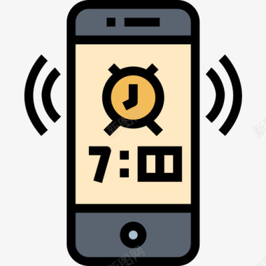 报警器智能手机8线性颜色图标图标