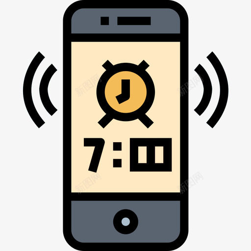 报警器智能手机8线性颜色图标svg_新图网 https://ixintu.com 手机 报警器 智能 线性 颜色