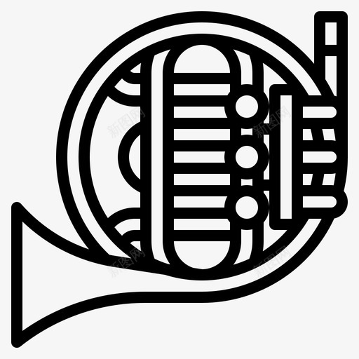 法国喇叭乐器音乐图标svg_新图网 https://ixintu.com 乐器 法国喇叭 音乐 音乐剧