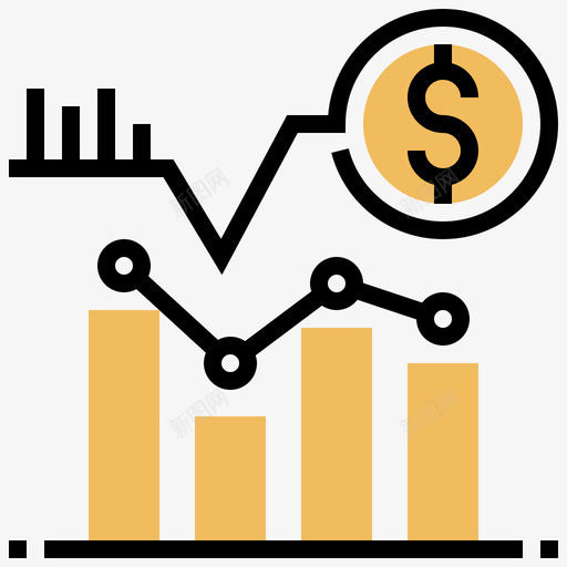 图表经济5黄色阴影图标svg_新图网 https://ixintu.com 图表 经济5 黄色阴影