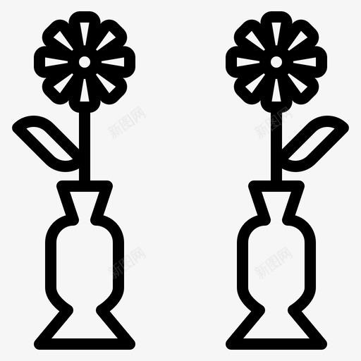 鲜花节日人图标svg_新图网 https://ixintu.com 中国新年大纲 人 传统 节日 象征 鲜花