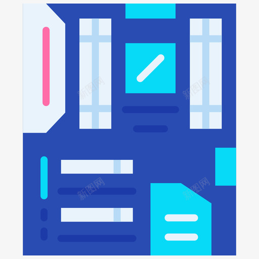 主板98技术扁平图标svg_新图网 https://ixintu.com 98技术 主板 扁平